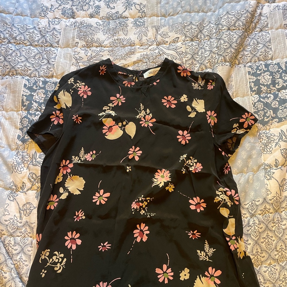 Valentino 100% Silk Floral Blouse XS